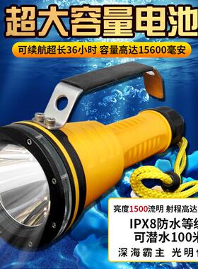 潜水手电筒led水下充电强光远射l2 探洞防洪水陆两用捕捞防水照明