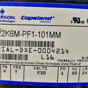 CR18K6-PFV-525/970 CR22K6M-PF1-101 CR22K6M- TFM谷轮2匹压缩机