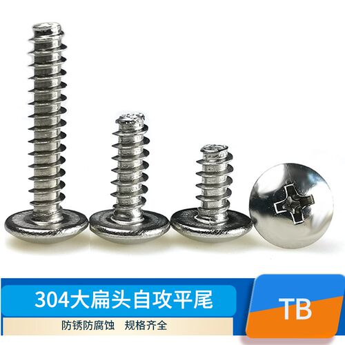 304不锈钢TB十字大扁头自攻TA平尾伞头蘑菇头自攻螺丝M3M3.5M4M5