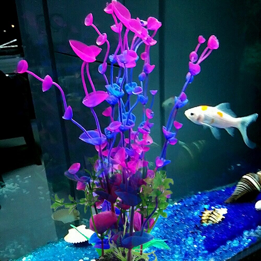 仿真塑料水草/鱼缸龟缸造景/水族箱装饰/假水草/外单销量紫叶草图片