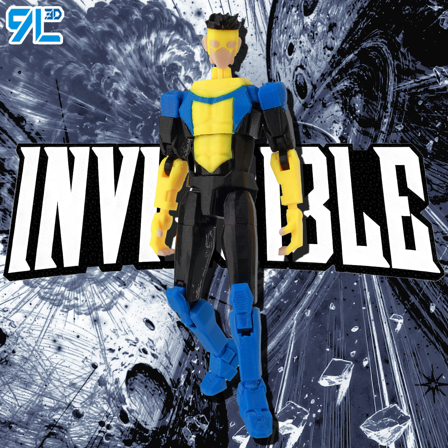 无眼罩马克9L3D打印无敌少侠手办多关节可动人偶玩具幸运13Dummy