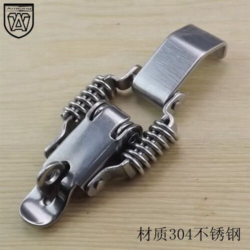 安望304不锈钢双弹簧带锁搭扣 木箱挂锁扣 箱扣 机箱搭扣 068+1