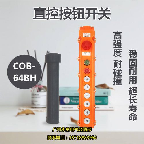 COB-64BH 防雨吊车按钮 行车开关 起重按钮开关 带急停开关 宝鼎
