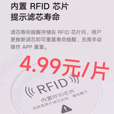 适用小米空气净化器滤芯RFID识别芯片 射频芯片 贴纸标计数芯片