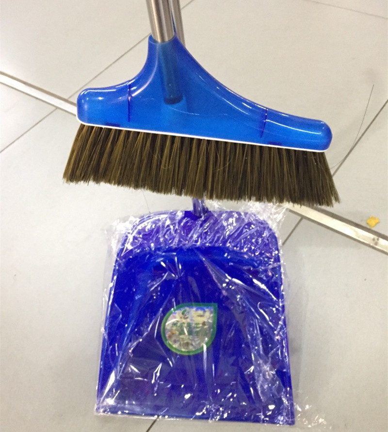 不锈钢扫把簸箕套装软毛笤帚畚箕套扫 塑料扫帚畚斗组合包邮