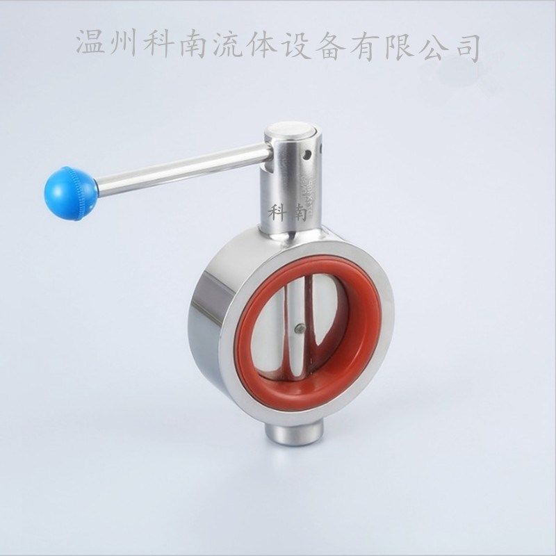 304不锈钢卫生级手动广式涡轮法兰对夹蝶阀D71X-16P-DN50科南新款