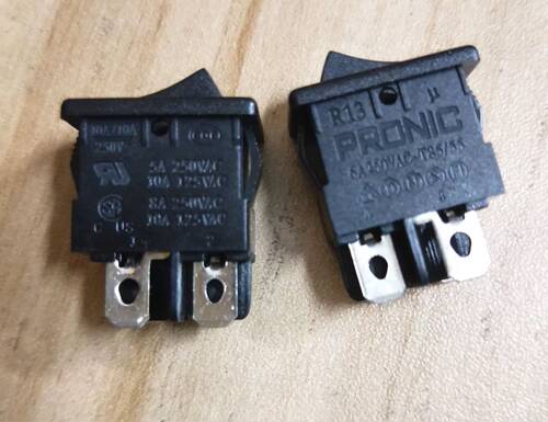 PRONIC 台湾进口船型开关 R13 电源开关,跷板开关 6A250V T85/55