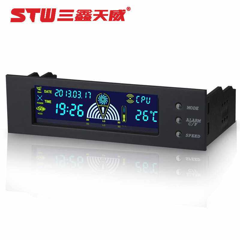 万年历屏幕显示风扇调速器台式机光驱位电脑机箱风扇温度控制器