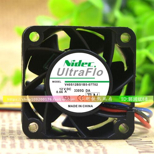 Nidec V40S12BS1B5-07T02 12V 0.66A 4线PWM 4厘米 4028 散热风扇