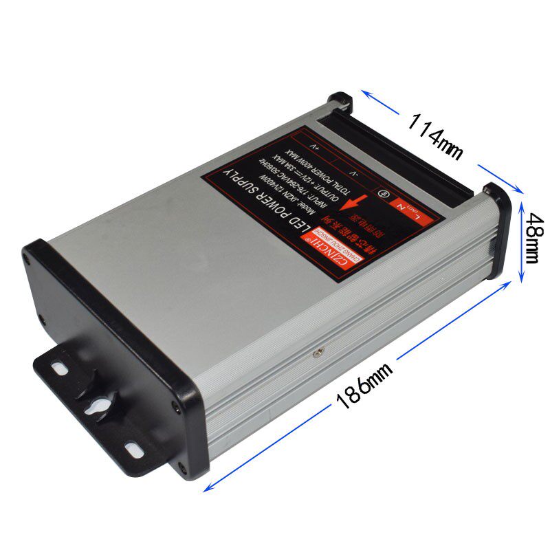 LED工程专用防雨电源24V400W12V33A户外防水5V48v铝壳60W120W200w