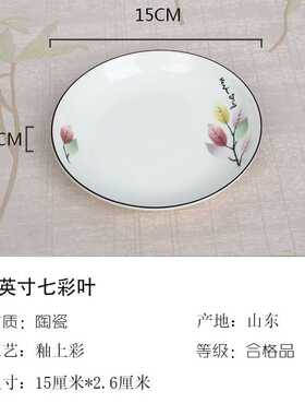 OQ5M 家用陶瓷盘子6英寸15厘米左右吐骨碟果盘小号多用碟接菜