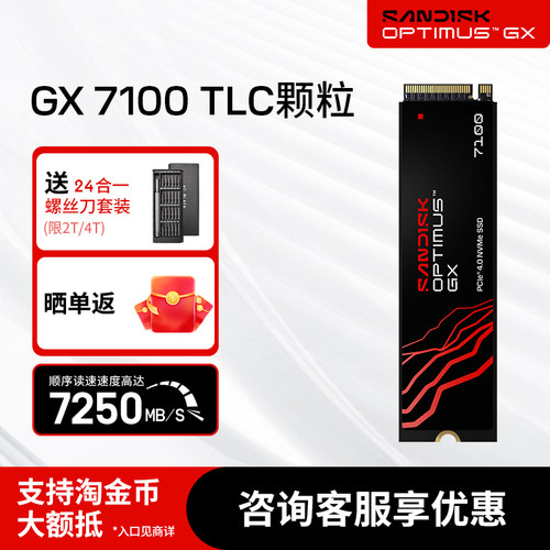 闪迪GX7100PCIe4.0SSD