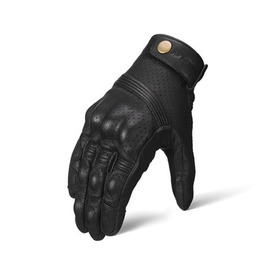 SBK摩托车手套男士夏季骑行防摔透气防风复古机车装备真皮SR-21