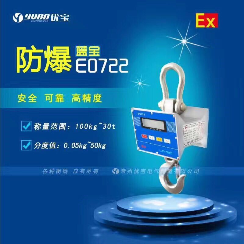 优宝E0722电子防爆吊秤1T2T3T 本安型全不锈钢防爆5T10吨吊钩秤