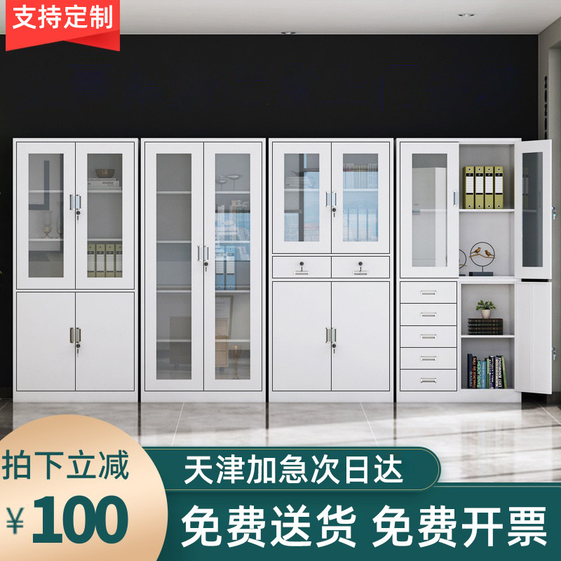 天津市铁皮文件柜办公室资料档案财务凭证储物柜锁彩色浴室更衣柜