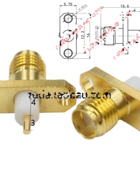 适用SMA-KFD母头座子SMA母座外螺内孔连接器KF4-3-15方形法兰四孔