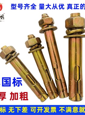 膨胀螺丝6mm外膨胀螺栓铁镀锌拉爆爆炸螺丝钉膨胀管国标M8M10M12