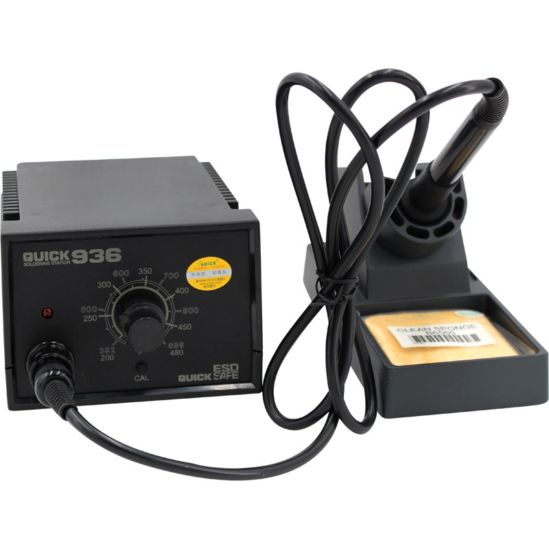 QUICK快克936E防静电控温电焊台进口陶瓷发热芯电烙铁60W