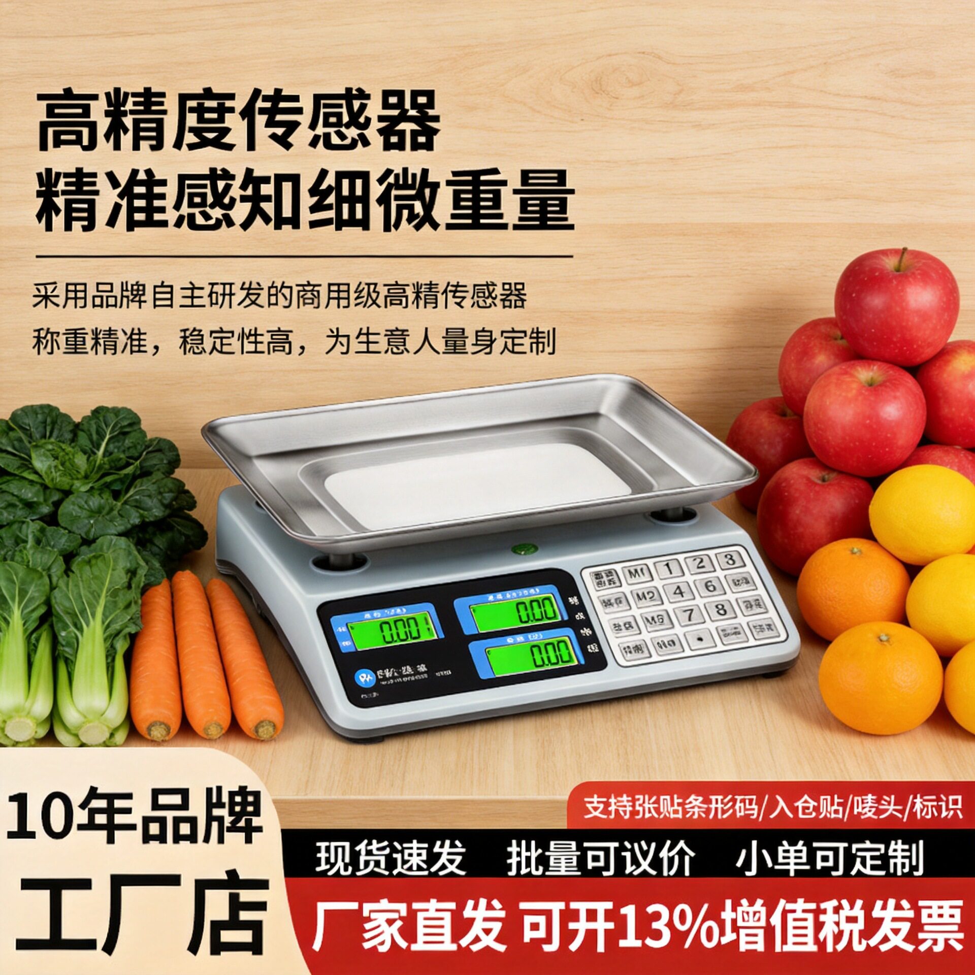 电子秤商用小型30kg精准电子秤家用摆摊卖菜称重厨房食物克称台秤
