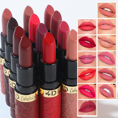 12Colors Velvet Matte Lipstick 6Pcs Smooth 丝绒哑光口红6支装