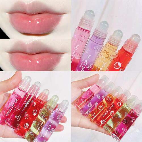 Roller Lip Oil 牛油果水果走珠唇油 无色透明 长效保湿补水