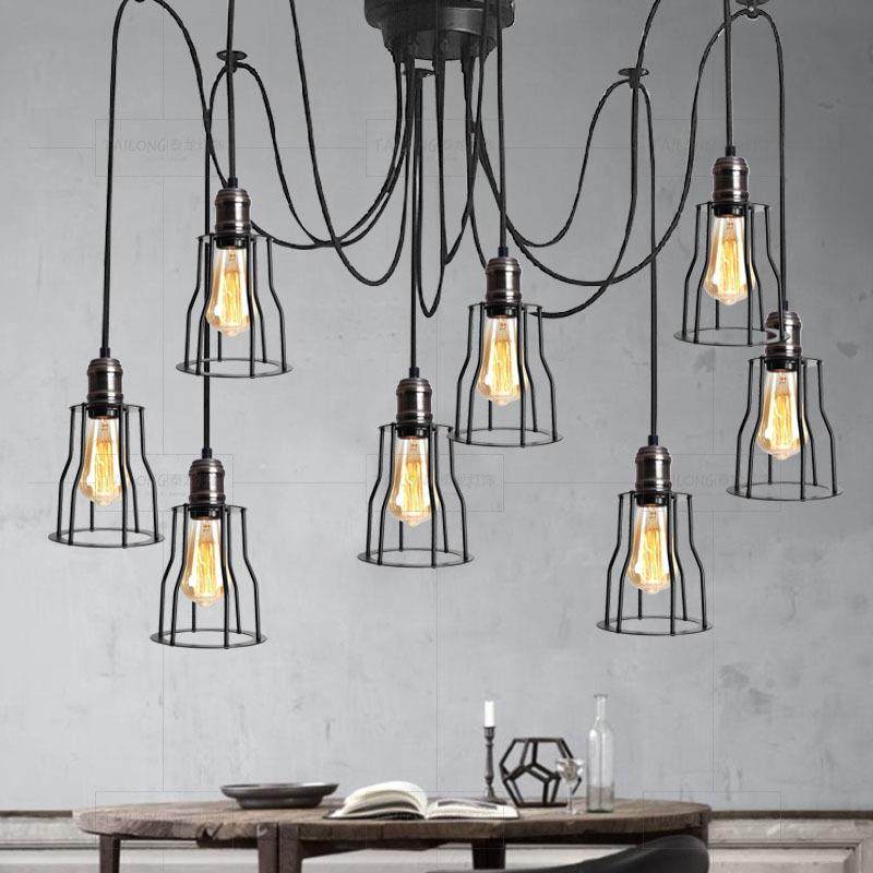 复古天女散花多头吊灯loft工业风6头8头10头办公室蜘蛛灯现货,家装灯饰光源,智能吊灯,淘宝优惠券,粉丝福利购,淘宝优惠卷