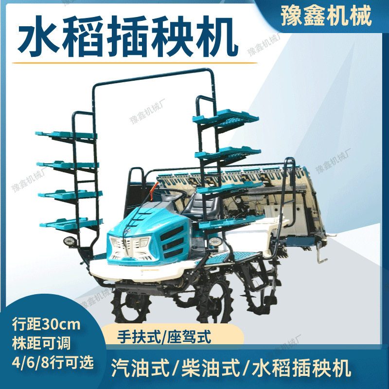 水稻插秧机 4行/6行插秧机手扶式乘坐式秧苗栽种 水稻栽苗机械