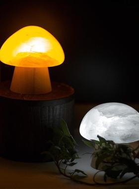 创意蘑菇矿石小夜灯卧室床头可爱氛围装饰小台灯蘑菇灯led小夜灯