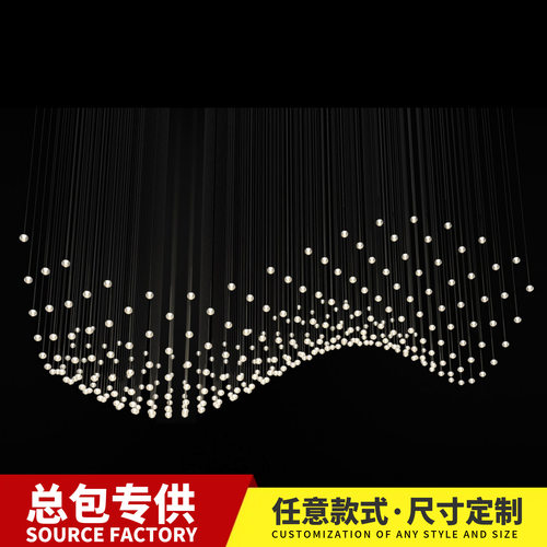 别墅螺纹玻璃球客厅吊灯设计师宴会厅艺术吧台餐厅个性酒店造型灯