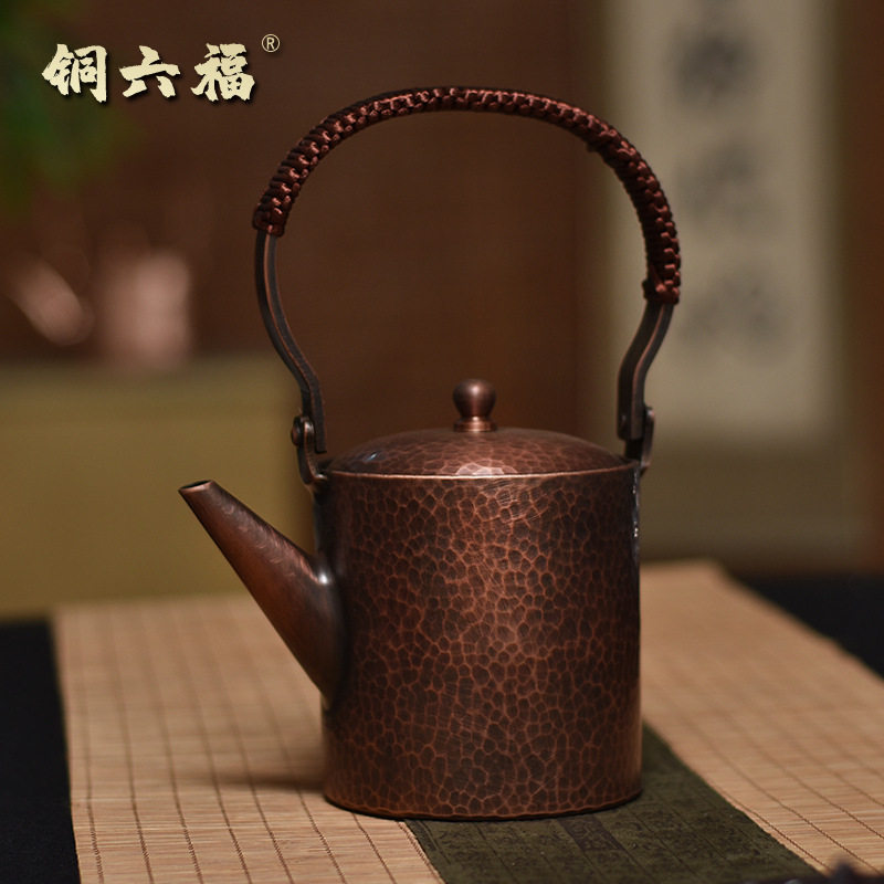 手工铜壶烧水壶煮茶铜壶仿古小铜壶老铜壶温酒器紫铜加厚铜壶