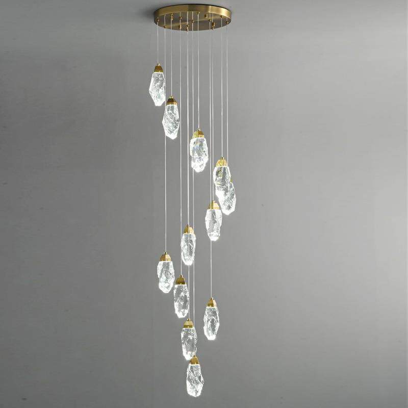 简约创意过道楼梯灯酒店会所大堂水晶灯石头LED吊灯别墅装饰灯