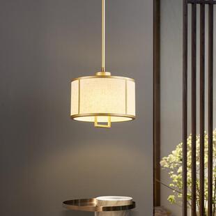 新品新中式小吊灯卧室床头客厅茶室书房布艺创意走廊古典设计灯具