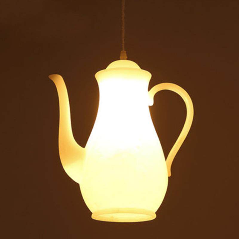 后现代LED单头茶壶吊灯茶楼茶餐厅树脂茶壶吧台吊灯创意时尚吊灯