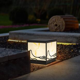 太阳能柱头灯庭院灯户外围墙灯花园别墅门柱灯室外防水墙头大门灯