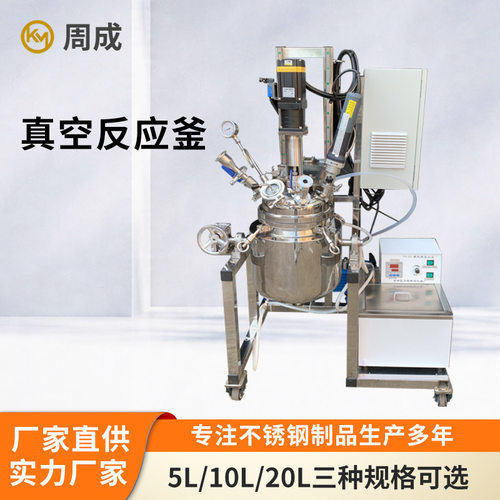 厂家供应真空反应釜5L/10L/20L实验室电加热反应釜乳液调配搅拌罐