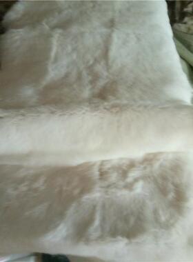 实力供应毛领袖口服装鞋口兔毛毯子 白色兔皮褥子颜色