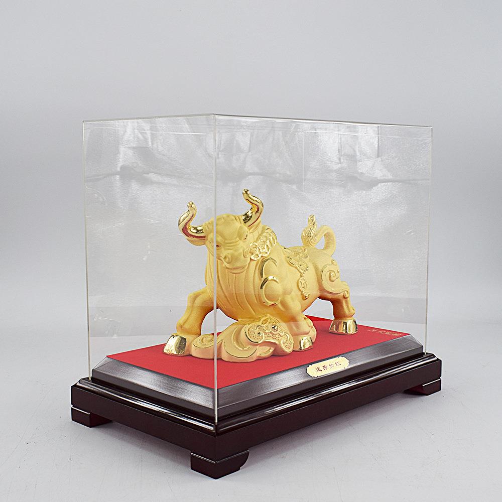 厂家绒沙金金牛吉祥生肖牛的摆件华尔街牛客厅银牛装饰品礼品