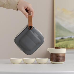 便携旅行茶具小套装随身户外包泡茶壶茶杯单人简易快客杯一壶三杯