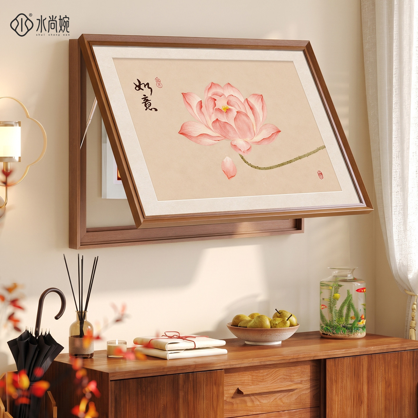 【宋氏美学】荷花图电表箱装饰画