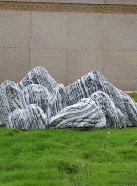 仿真雪浪石切片组合庭院假山造景石户外商场橱窗酒店展厅装饰摆件