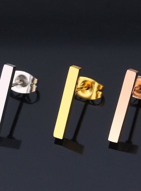 华子耳骨钉锆石养耳洞ins厂家钛韩钢简约耳钉饰品时尚几何日