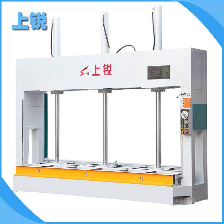 上锐木工机械加工定制压机门板贴面液压冷压机75吨智能全自动