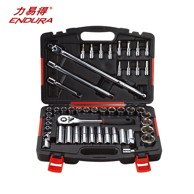 力易得48件套12.5mm套筒组套E1218机修汽车修家用便携随车工具