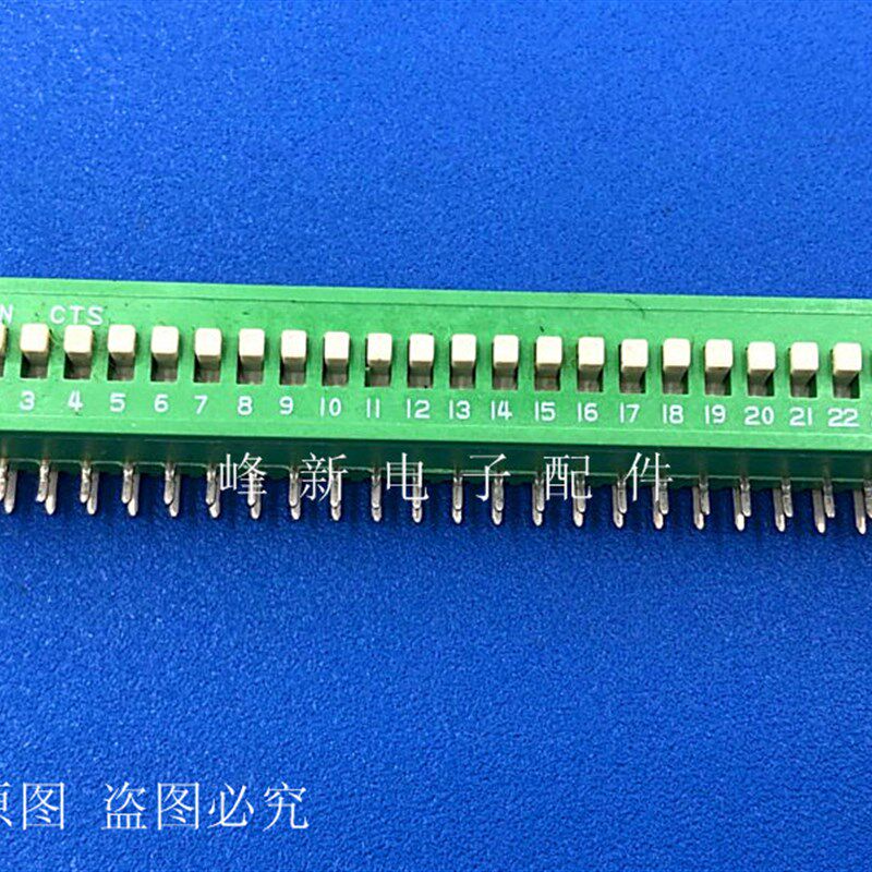CTS206-25美国侧拨插斜弯脚直插25位拨码开关拨动编码立式2.5