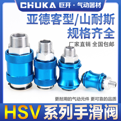 气动元件 山耐斯型手滑阀HSV-06 HSV-08 HSV-10 HSV-15 滑动开关