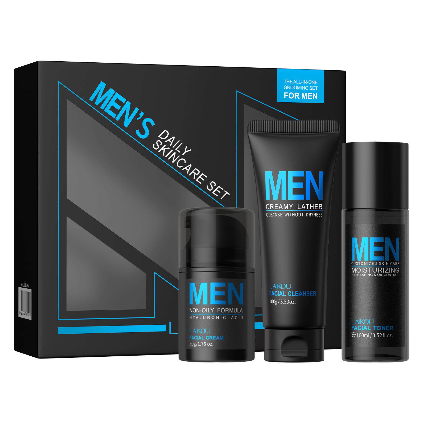 Skin Care Gift Set新品莱蔻男士3件套（面霜+爽肤水+洗面奶）
