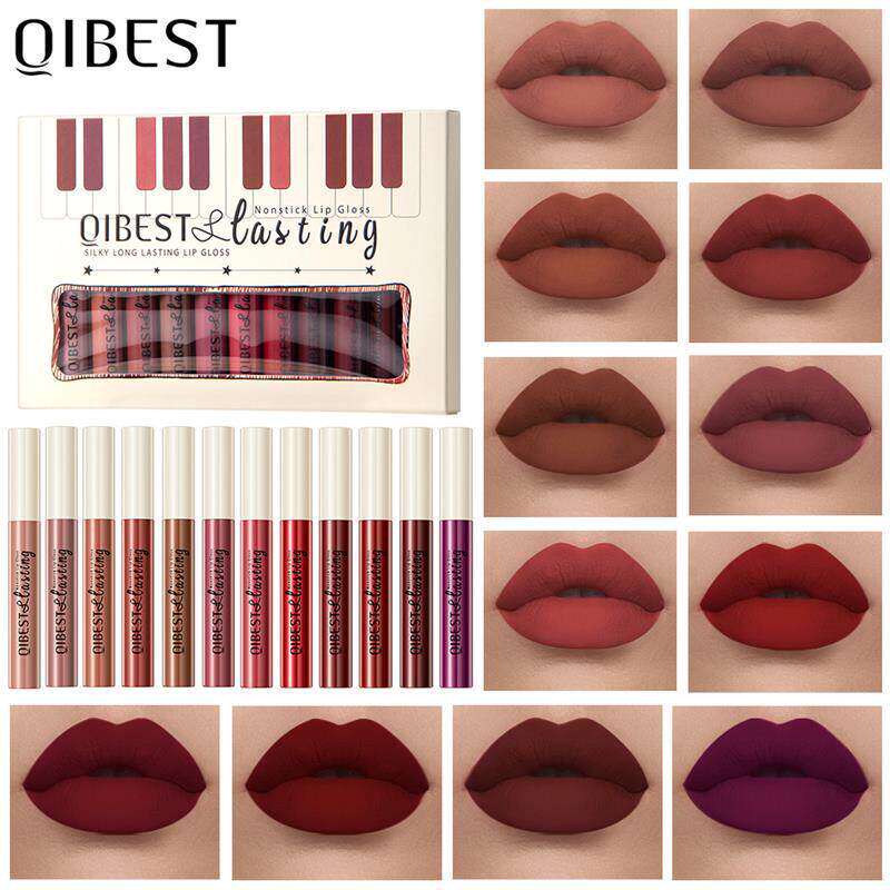 Matte Lip Gloss Set 欧美风哑光雾面唇釉，持妆不掉色不沾杯