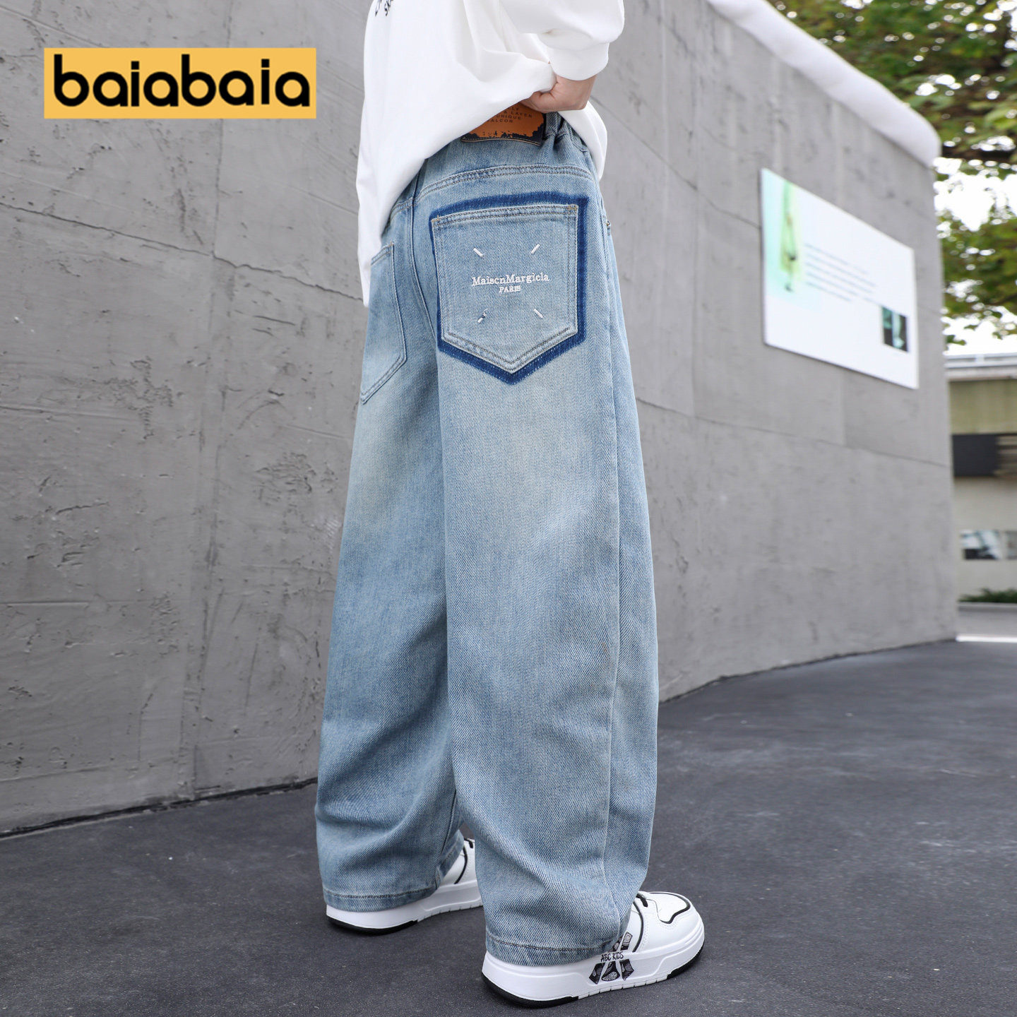 儿童裤子春秋新款直筒软男童牛仔裤中大童休闲男孩春季浅蓝色韩版