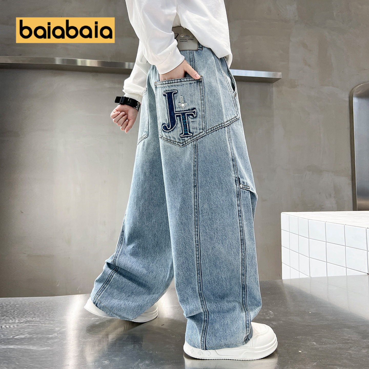 儿童牛仔长裤男童裤子春秋新款软中大童装休闲春季男孩痞帅薄款潮