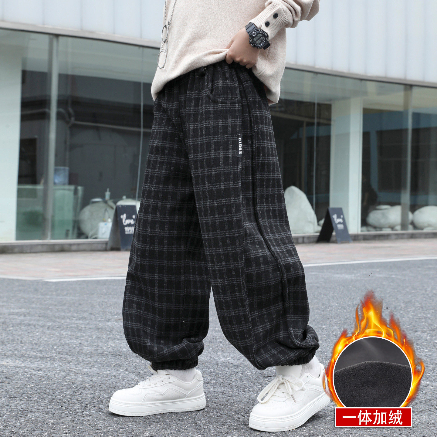 男童加绒裤子冬季新款儿童休闲